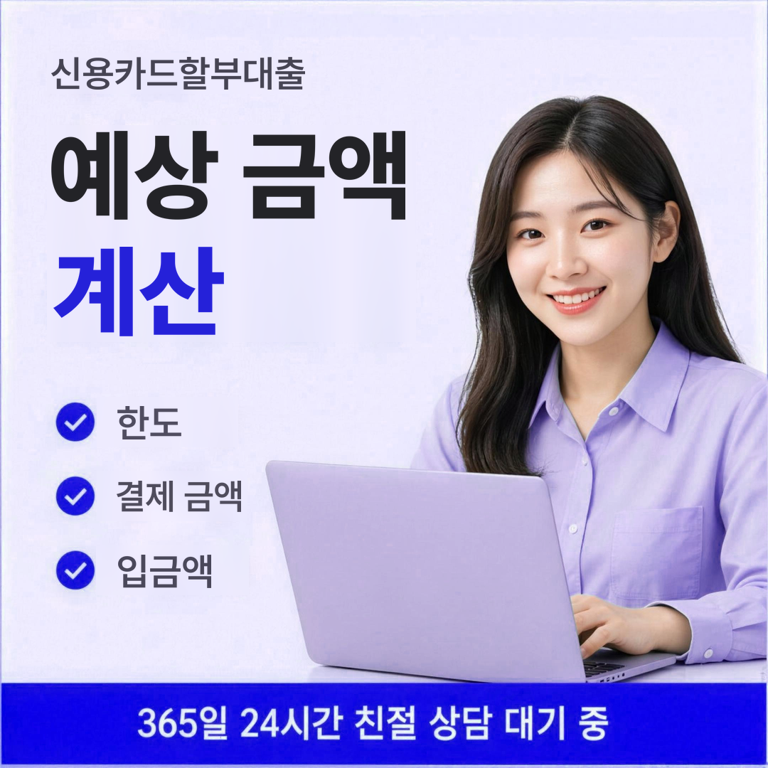다음머니 신용카드할부대출 예상 금액 계산 안내