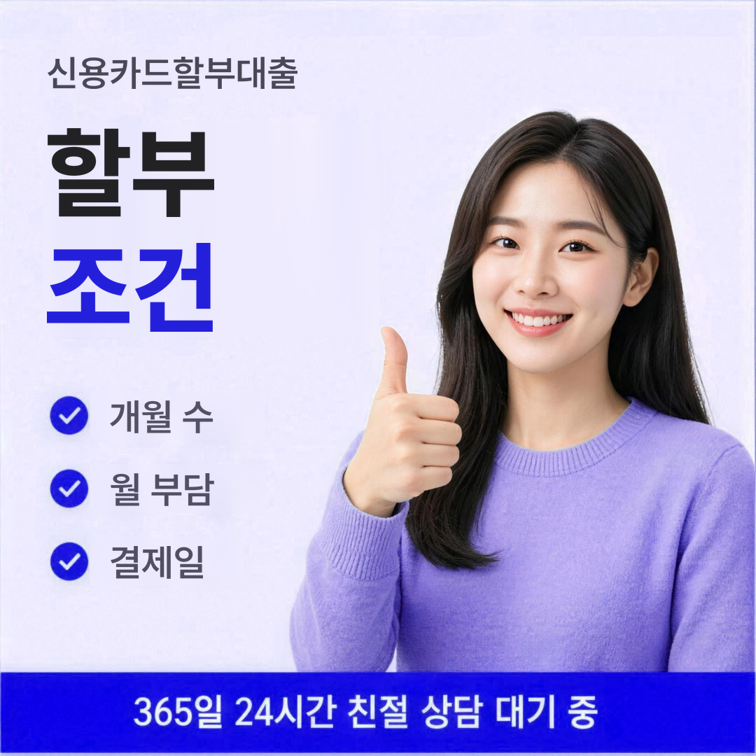 다음머니 신용카드할부대출 할부 조건 안내